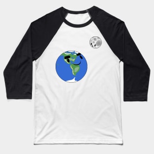 Earth and Moon Baseball T-Shirt